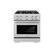Left. ZLINE - ZLINE 30 in. 4.2 cu. ft. Freestanding Select Gas Range with 4 Burner Cooktop and Convection Oven (HGR30) - Stainless Steel.