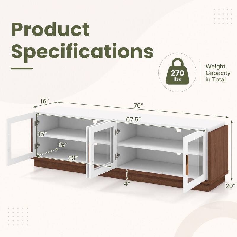 Product Specifications  
Weight Capacity in Total: 270 lbs  
Dimensions:  
- Length: 70"  
- Width: 20"  
- Height: 67.5"  
- Shelf Depth: 16"  
- Shelf Height: 15"  
- Shelf Width: 33"  
- Drawer Height: 4"