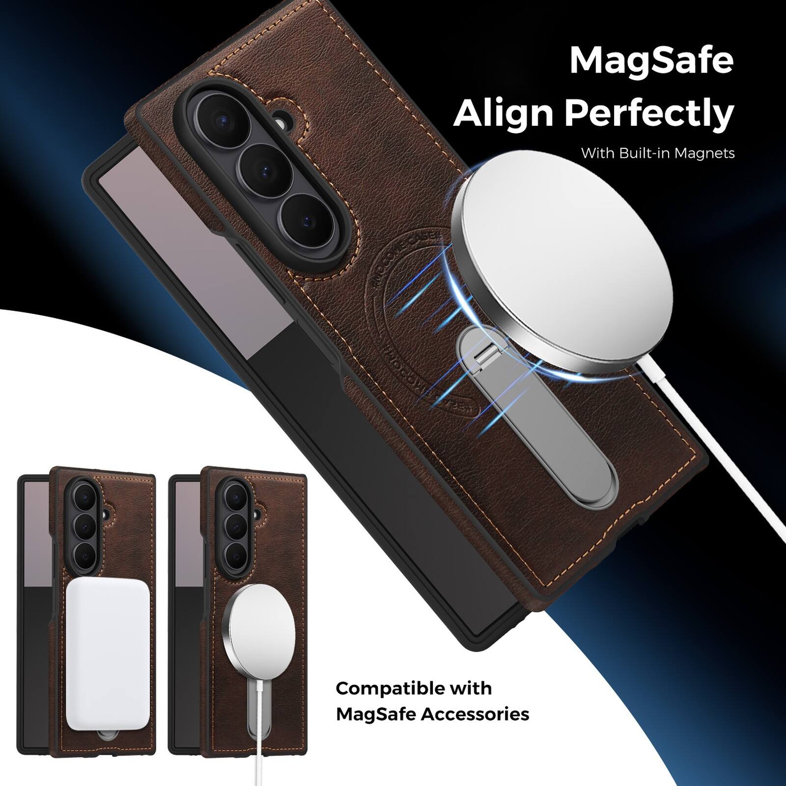 MagSafe Align Perfectly  
With Built-in Magnets  

Compatible with MagSafe Accessories
