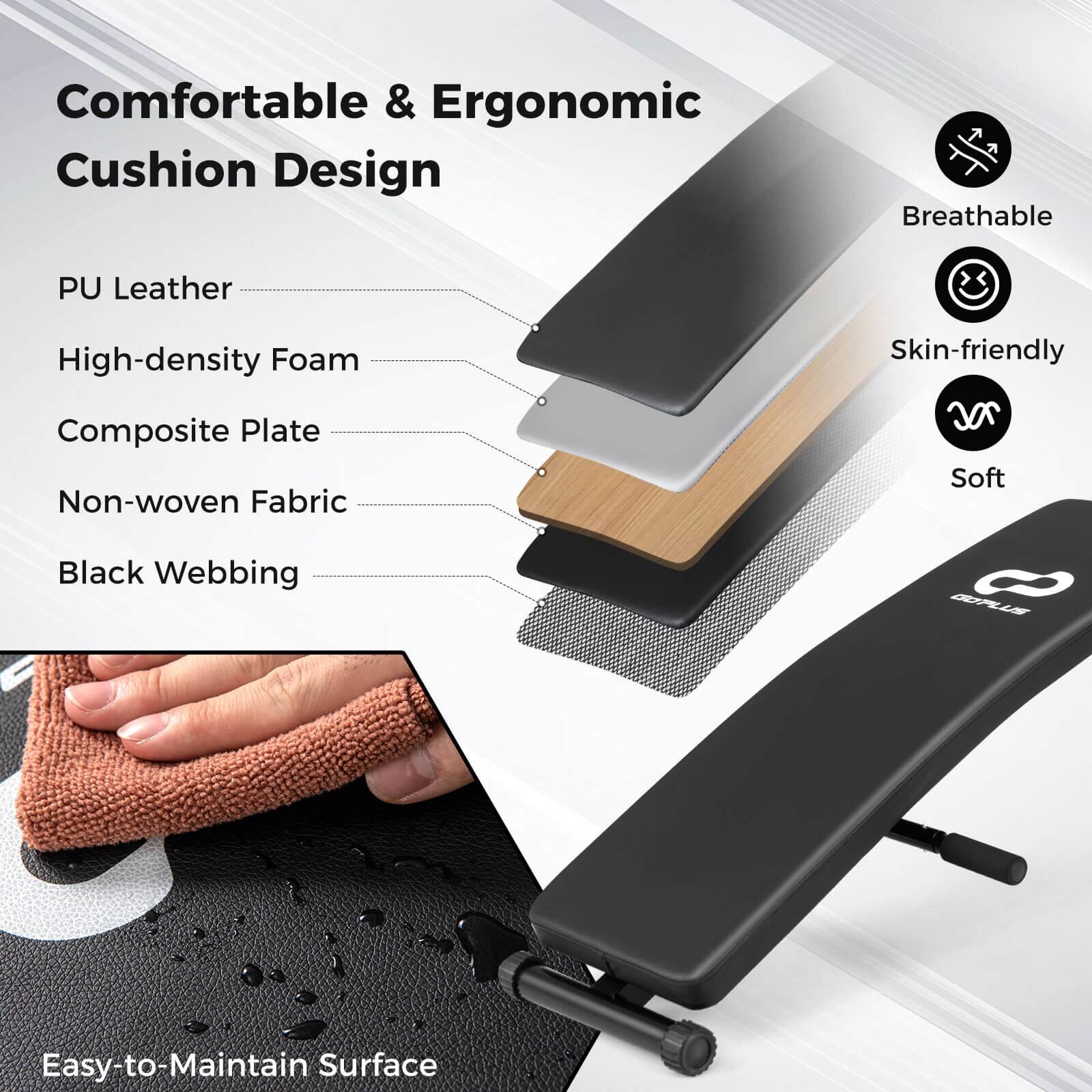 Comfortable & Ergonomic Cushion Design Breathable PU Leather High-density Foam Skin-friendly Composite Plate Non-woven Fabric Black Webbing Soft OR Easy-to-Maintain Surface