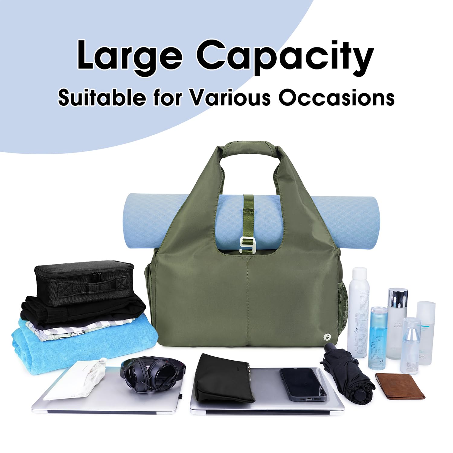 Pacoar Cade Yoga Gym Bags For Women With Shoes Compartment & Wet Dry ...