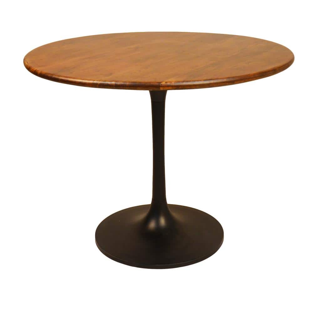 Carolina Chair & Table - Alden Wood Top 40" Round Dining Table - Elm/Black - Blue