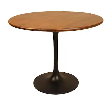 Front. Carolina Chair & Table - Alden Wood Top 40" Round Dining Table - Elm/Black - Blue.