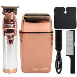 Babyliss - BaBylissPro LIMITEDFX Collection Trimmer and Double Foil Shaver Bundle - Rose Gold