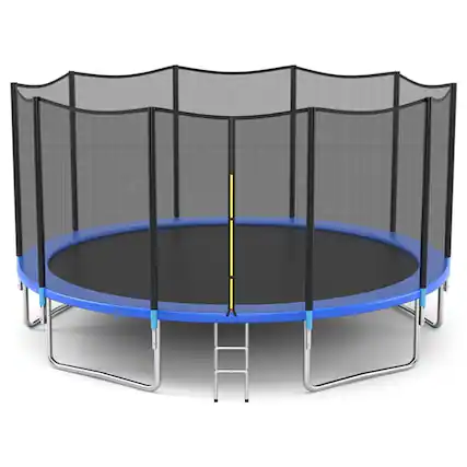 Front. Kadyn - 8/10/12/14/15/16 Feet Outdoor Trampoline Bounce Combo with Safety Closure Net Ladder-14 ft, Great Mini Trampoline.