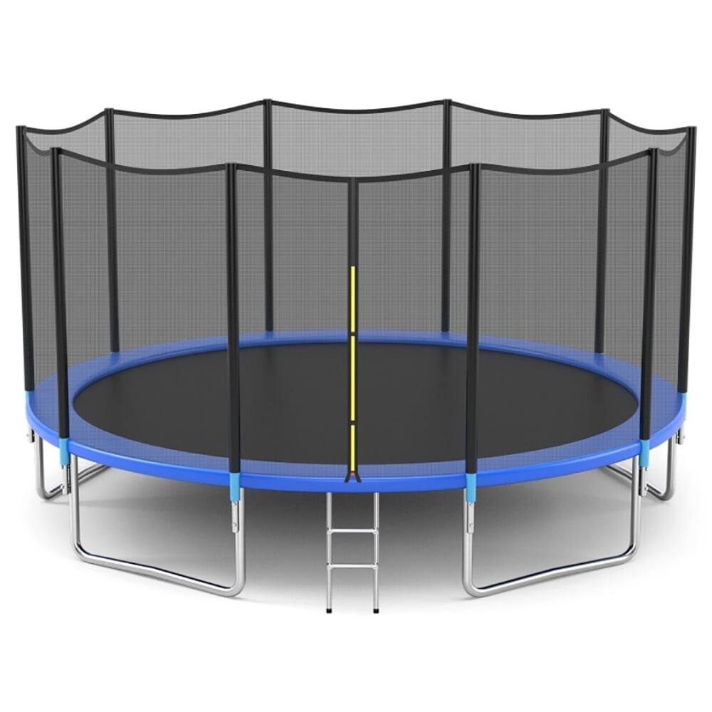 Front. Kadyn - 8/10/12/14/15/16 Feet Outdoor Trampoline Bounce Combo with Safety Closure Net Ladder-14 ft, Great Mini Trampoline.