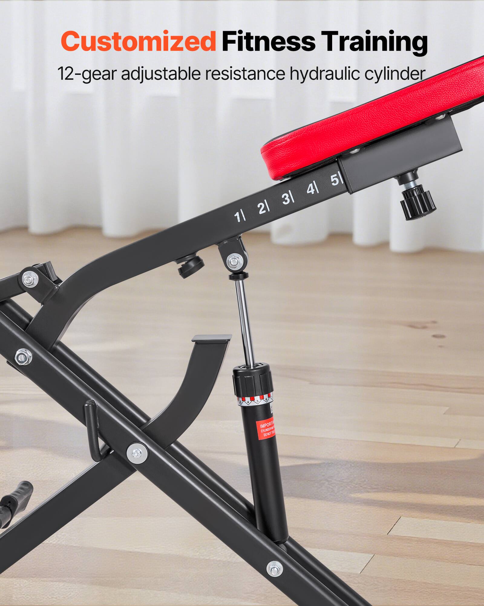 Customized Fitness Training  
12-gear adjustable resistance hydraulic cylinder