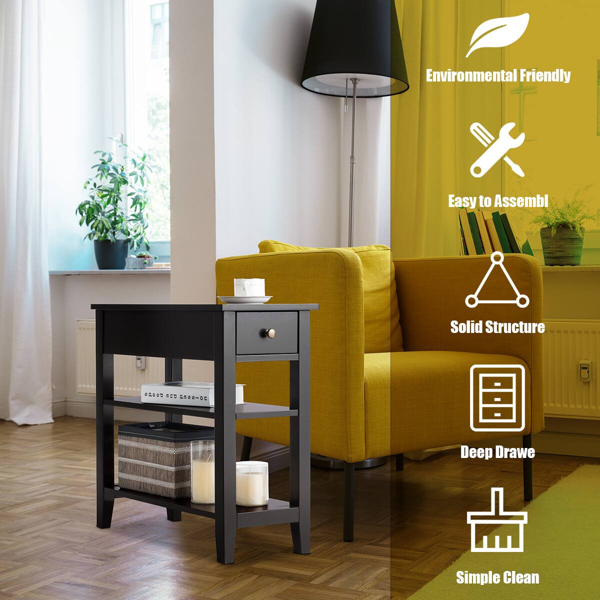 - Environmental Friendly
- Easy to Assemble
- Solid Structure
- Deep Drawe
- Simple Clean