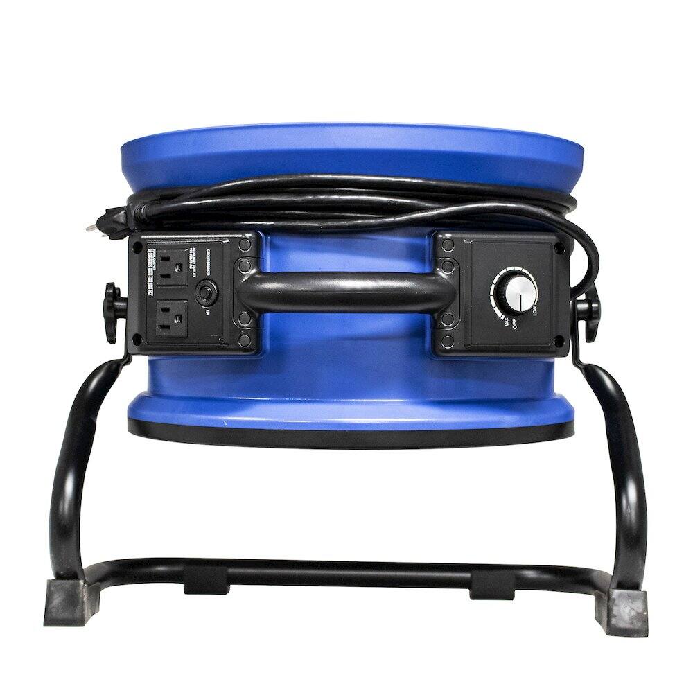 Alt View 2. XPOWER - 1/4 HP 1720 CFM High Temperature Sealed Motor Axial Air Mover, Blower, Fan - Blue.