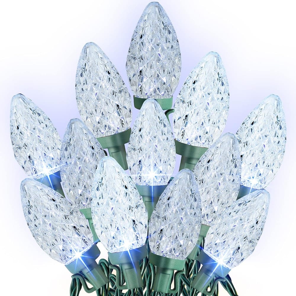 RTMB - 33-foot Waterproof Green Wire String Lights, Indoor Outdoor Fairy Lights - White 50 LED