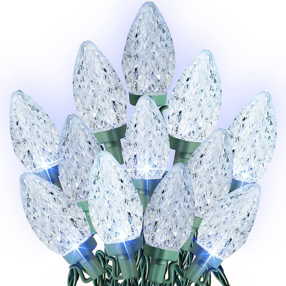 Front. RTMB - 33-foot Waterproof Green Wire String Lights, Indoor Outdoor Fairy Lights - White 50 LED.