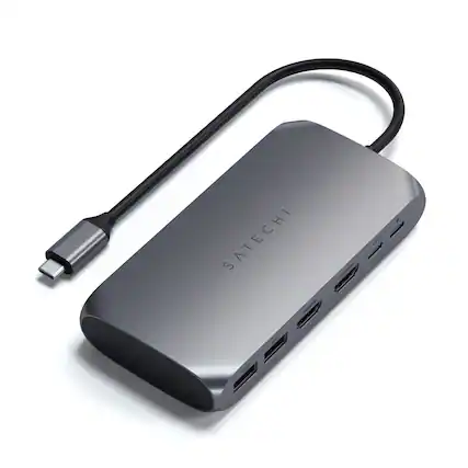 Front. Satechi - USB-C Multimedia Adapter M1 - Space Gray.