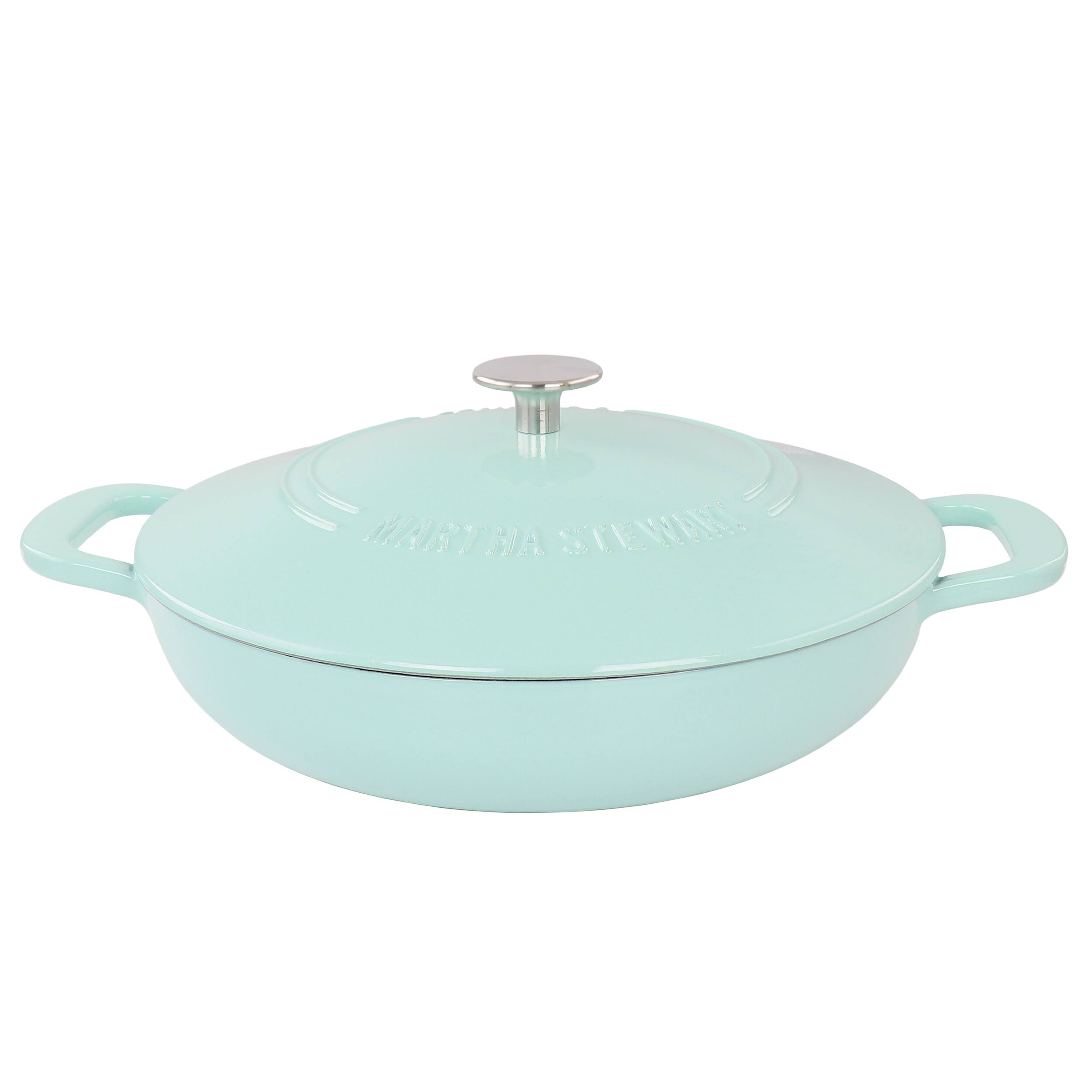 Gibson - Martha Stewart 3.5 Quart Enameled Cast Iron Braiser with Self Basting Lid - Blue