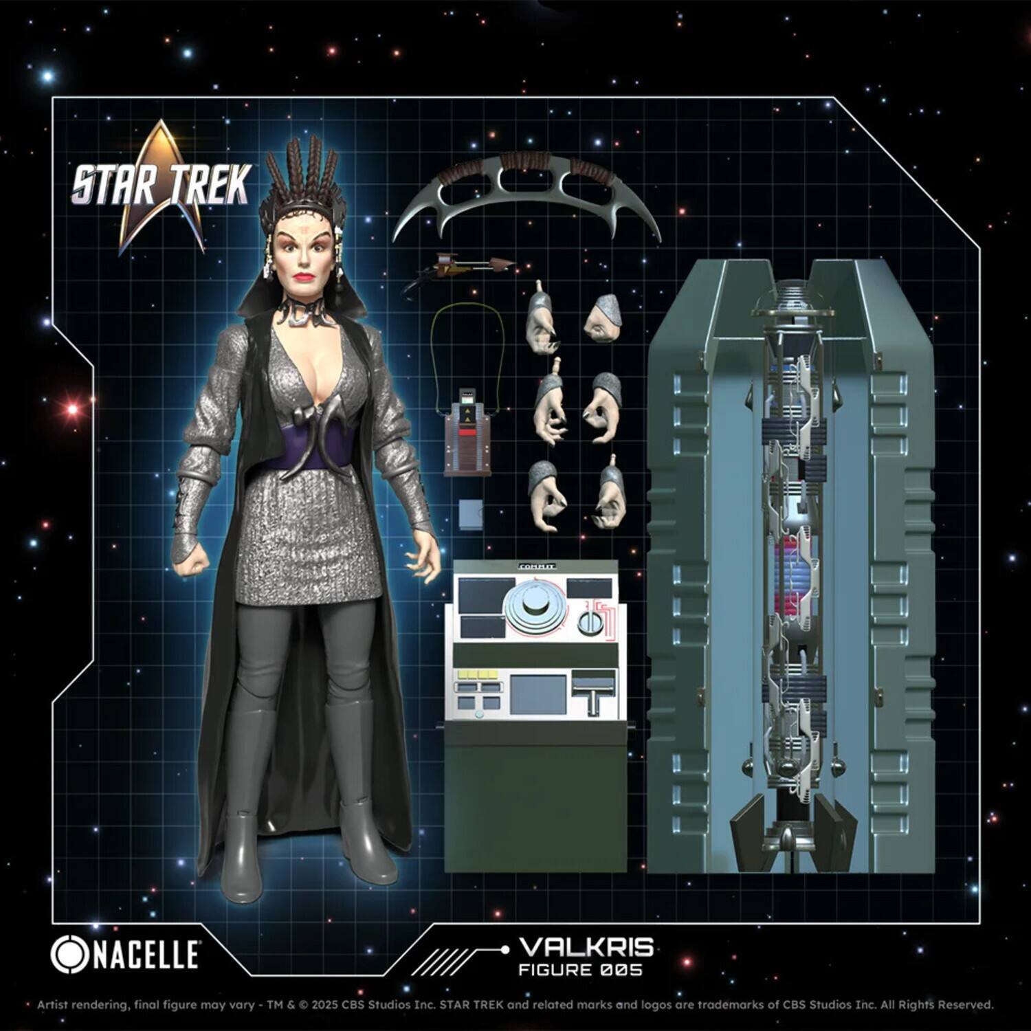 STAR TREK U NACELLE VALKRIS FIGURE 005  
Artist rendering, final figure may vary  
TM & C 2025 CBS Studios Inc.  
STAR TREK and related marks and logos are trademarks of CBS Studios Inc.  
All Rights Reserved.