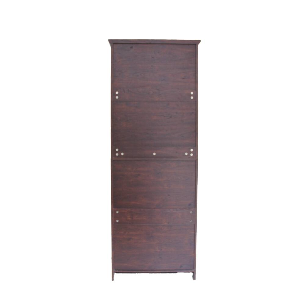 Alt View 1. Loheer - Loheer 68-inch tall shoe cabinet with doors, Walnut Brown 8-tier shoe storage cabinet, 25.6 W x 68 H - Walnut Brown.