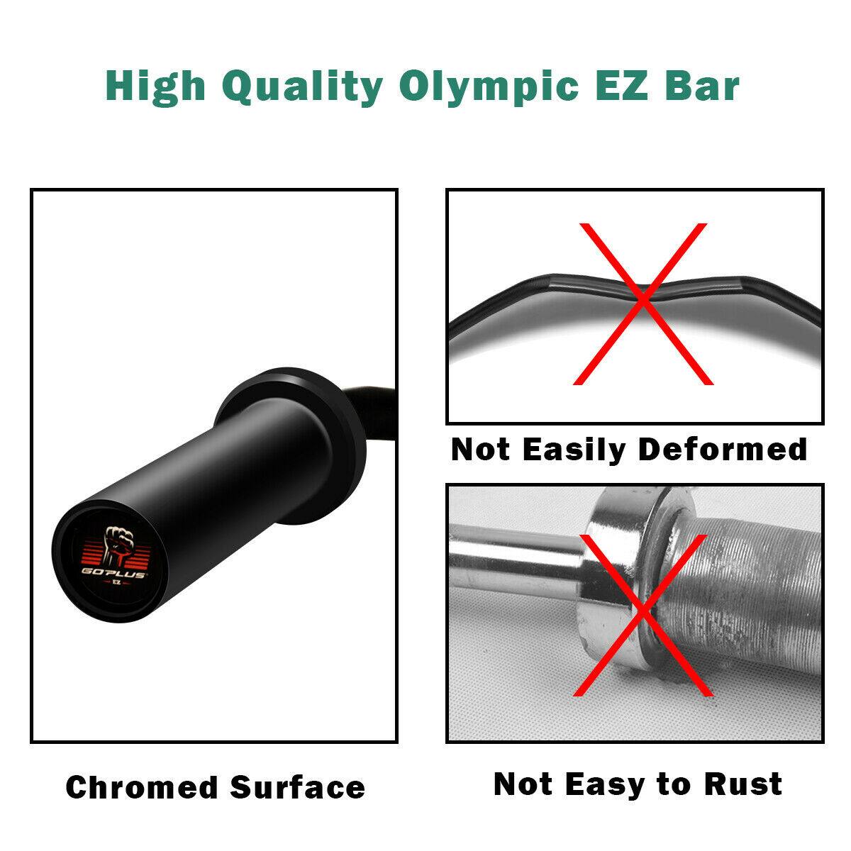 High Quality Olympic EZ Bar: GOPLUS E Chromed Surface X Not Easily Deformed X Not Easy to Rust