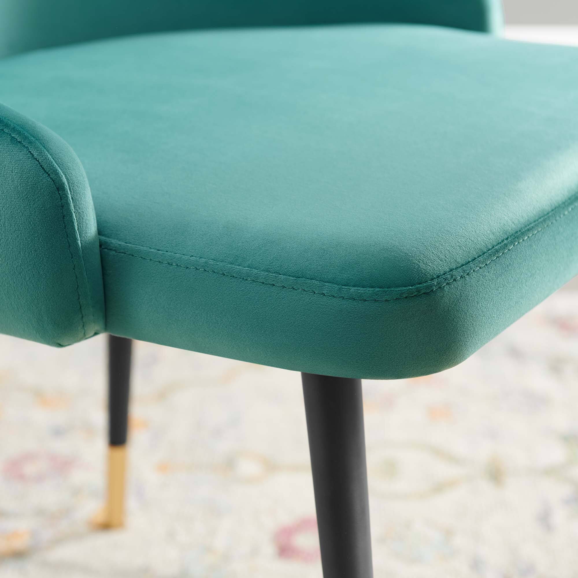 Back. Modway - Adorn Tufted Performance Velvet Dining Side Chair by Modway - Teal.