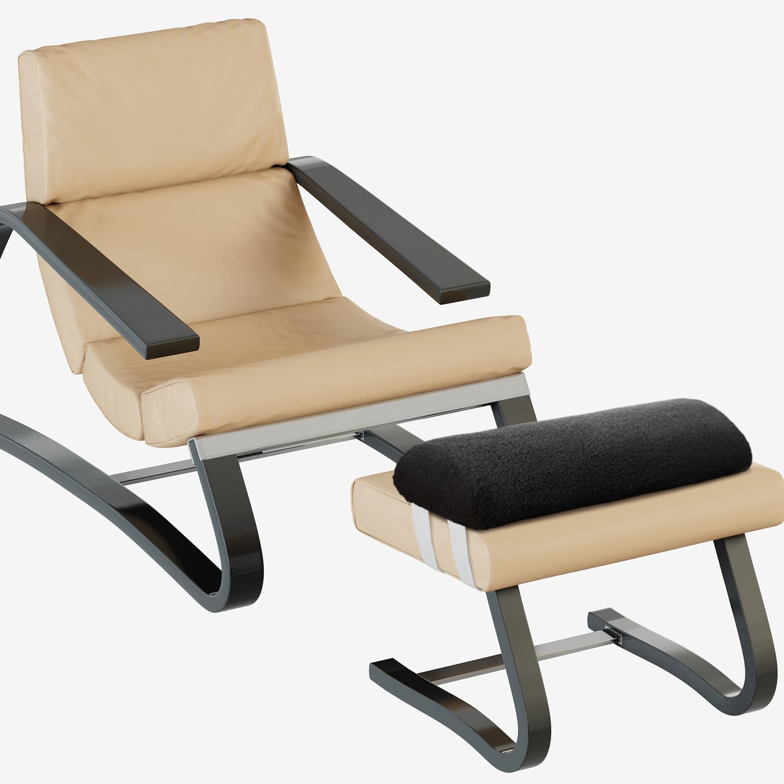 Alt View 7. Paradigms Interiors - Recliner Foot Pillow Cushion High Resilience Sherpa Memory Foam Bolster Sleeping Rest Multipurpose Half Rol... - Chocolate.