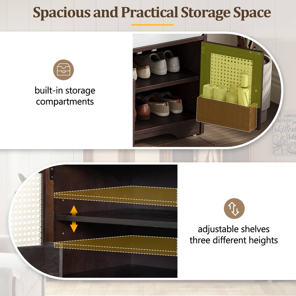 Spacious and Practical Storage Space

- built-in storage compartments
- adjustable shelves three different heights