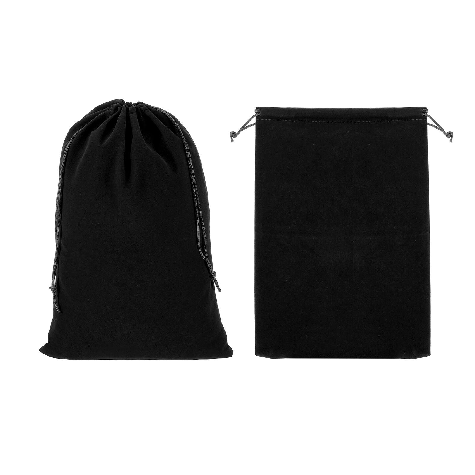 Front. Unique Bargains - Headphone Bag, 2pcs 11.81x7.87 Inch Travel Headset Carrying Storage Pouch Soft Drawstring for Over-Ear Headphones - Black.