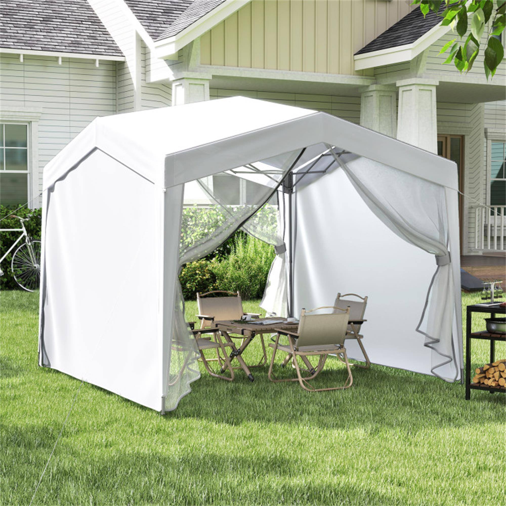 Alt View 2. Boyel Living - White Pop Up Canopy Tent 10-in W x 10-in D x 84-in H - White.