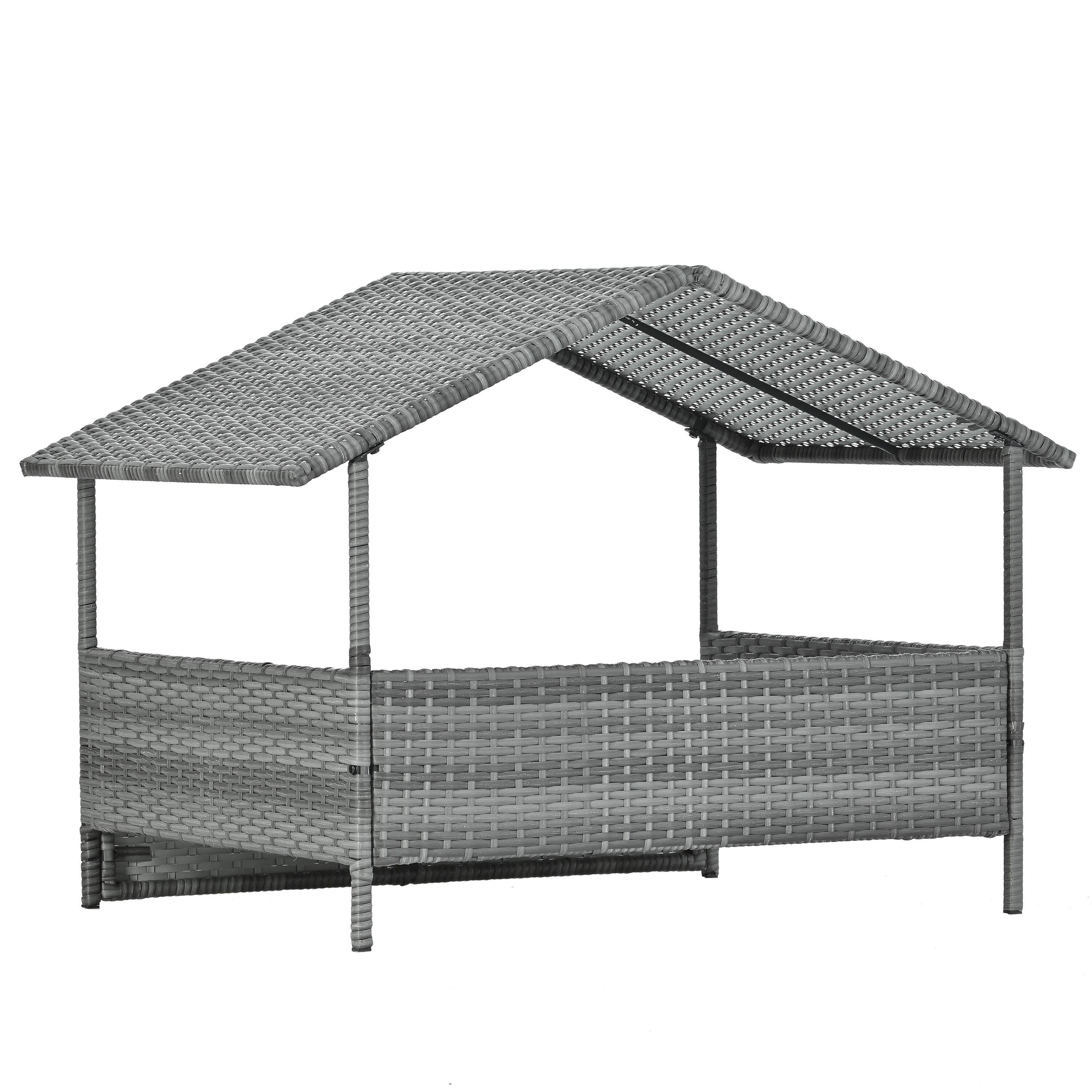 Alt View 1. APRILSOUL - Dog Bed Pet Bed  Pet Enclosures Pet Outdoor Furniture Pet Furniture Dog Bed With Canopy - Dark Gray.