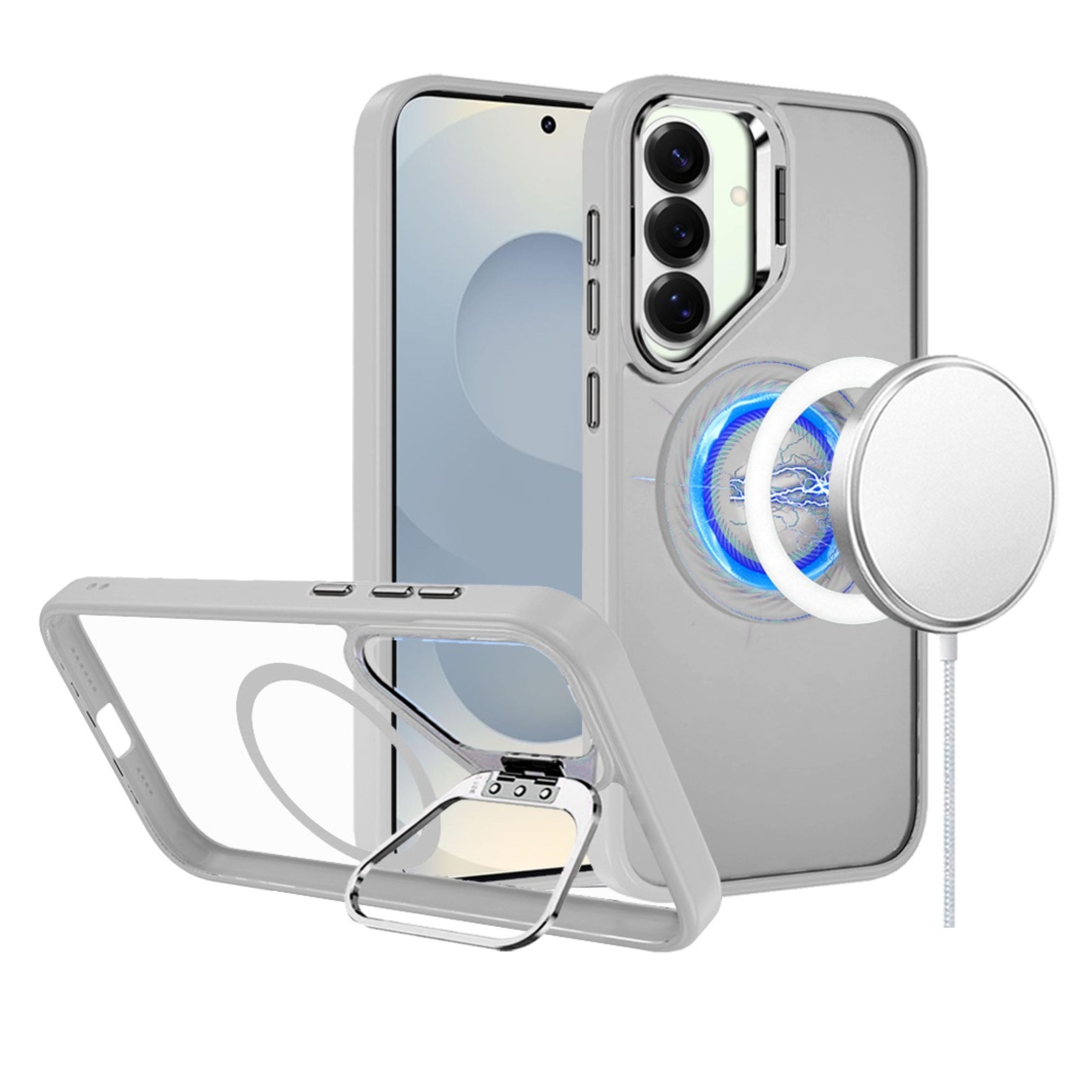 Kitcheniva - Magnetic Circle Camera Lens Stand Phone Case With Tempered Glass For Samsung Galaxy S26+ Plus - Clear price history on PriceWatchPro