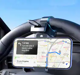 TECH SAFARI - Steering Wheel Phone Holder With Clip Holders For Your Car Truck Hands Free Mount 16 15 Pro Max Android - Default