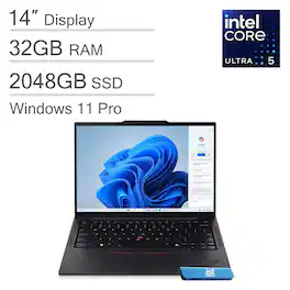 Lenovo - ThinkPad T14s Gen 5 Laptop - 14" FHD+ Business AI PC - Intel Core Ultra 5 with 32GB Memory - 2TB SSD - Windows 11 Pro - Black