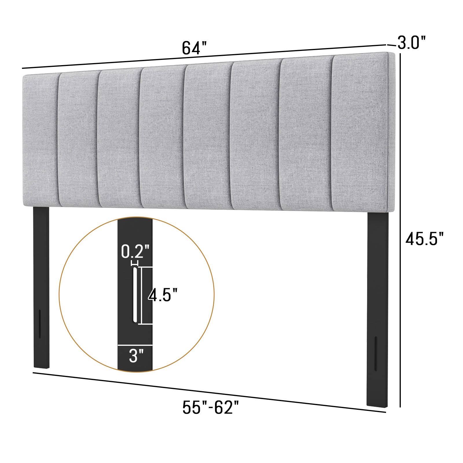 64" x 45.5" x 3.0"  
55"-62" x 3" x 4.5" x 0.2"