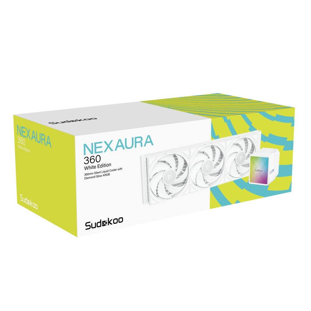 NEXAURA 360  
White Edition  
360mm Silent Liquid Cooler with Diamond Glow ARGB  
Sudkoo