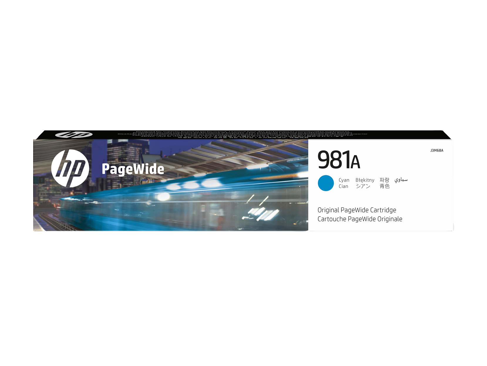 hp PageWide 981A Cyan  
Blekitny  
Cian  
Original PageWide Cartridge  
Cartouche PageWide Originale  
ABAMEL