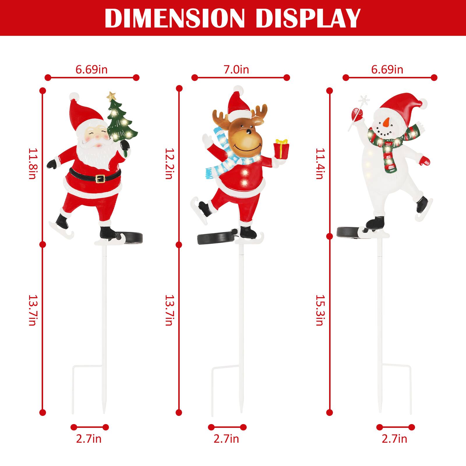 DIMENSION DISPLAY

6.69in
7.0in
6.69in
11.8in
12.2in
11.4in
13.7in
13.7in
15.3in
2.7in
2.7in
2.7in