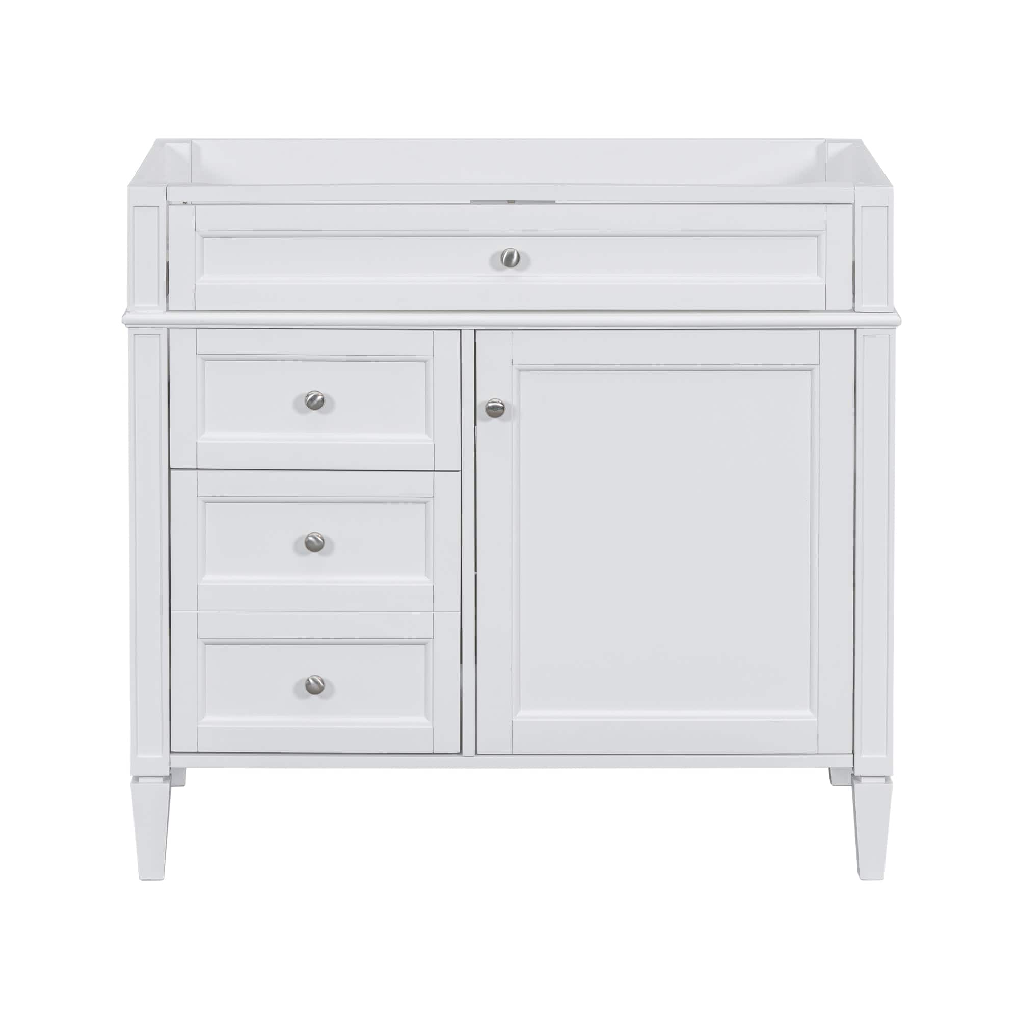Boyel Living - 36 Inch Modern Bathroom Vanity Cabinet Without Sink Solid Wood Frame - White