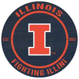 Jardine - Illinois Fighting Illini 20'' x 20'' Indoor/Outdoor Circle Sign - Navy