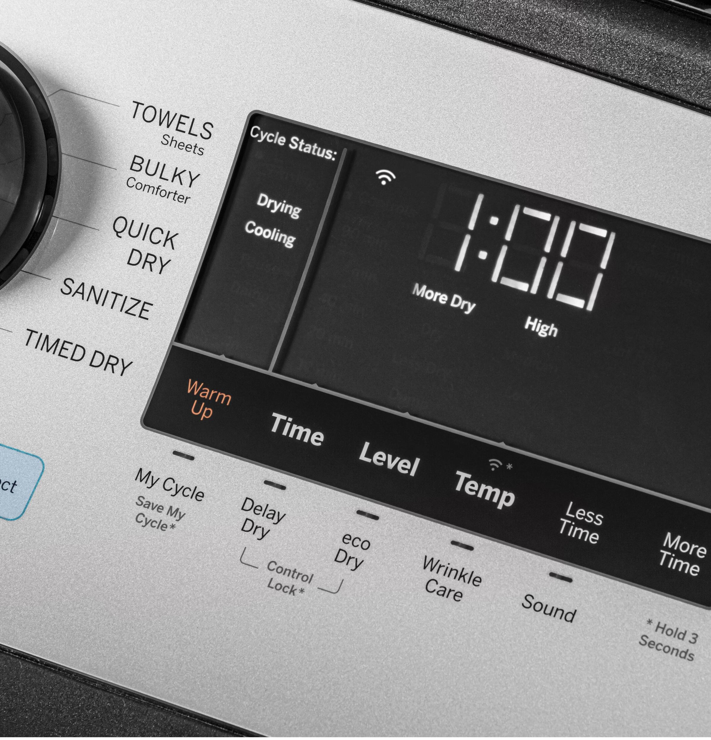 Alt View 16. GE - 7.4 Cu. Ft. 12-Cycle Electric Dryer with HE Sensor Dry.