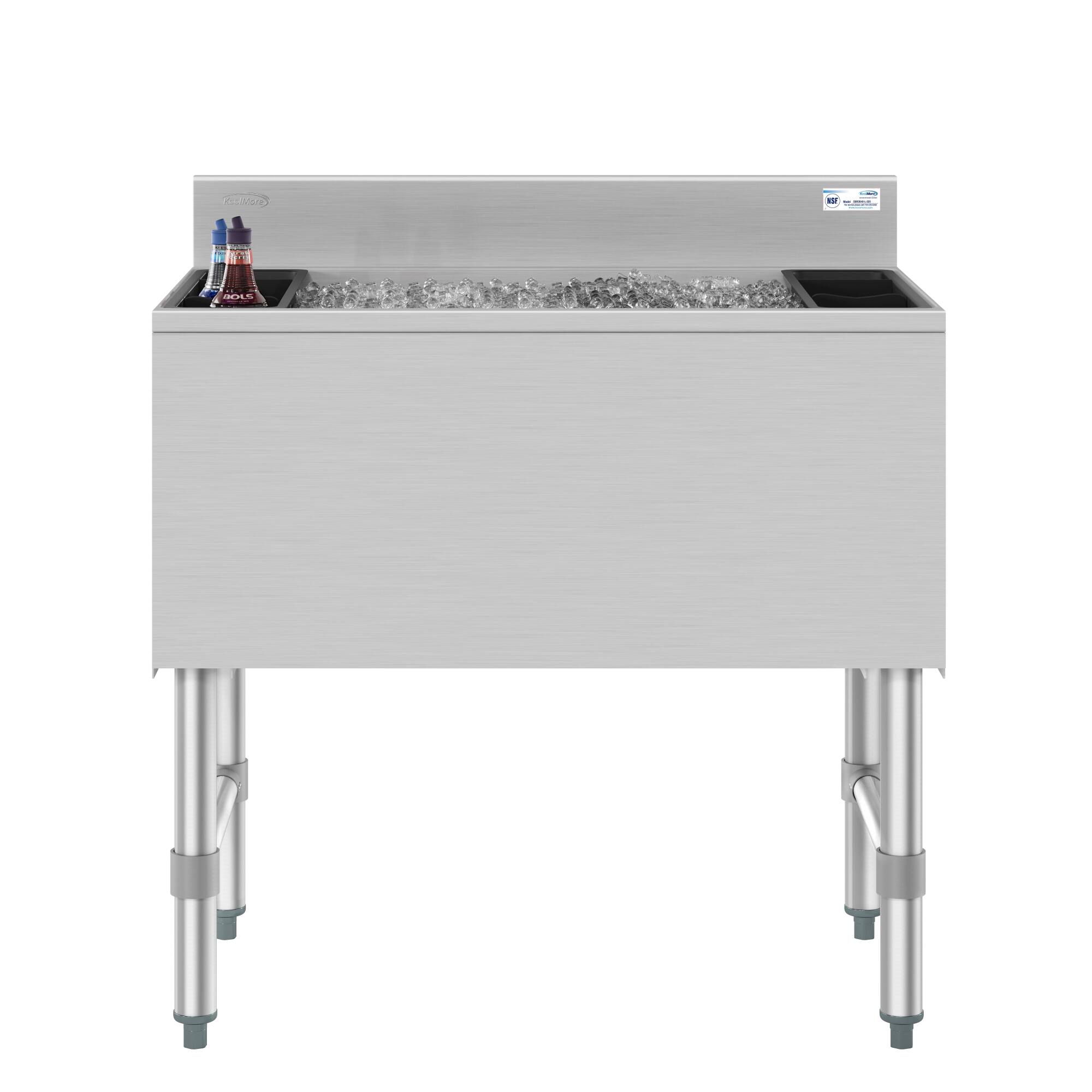 Koolmore - 30 in. Underbar Ice Bin with Siding Lid (KM-UIB-1830) - Stainless Steel