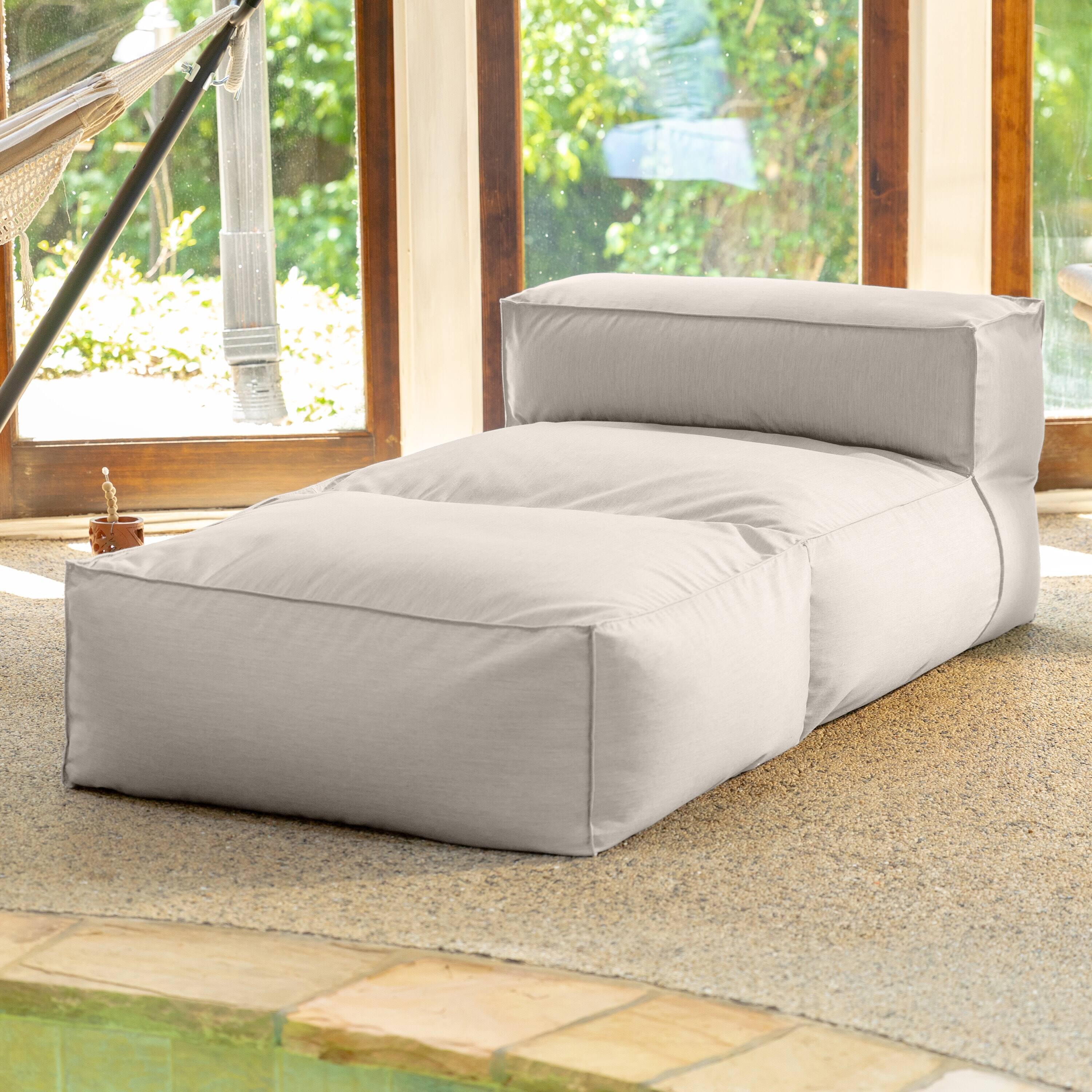 Angle. Jaxx - Baya Outdoor Chaise - Luxurious Chaise Sun Lounger for Poolside or Hospitality, Silver - Silver.