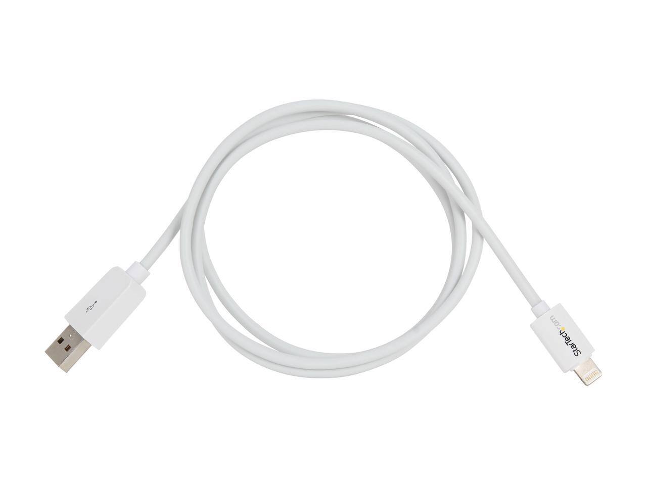 Alt View 1. StarTech.com - StarTech.com USBLT1MW 1m White Lightning to USB Cable - Charge/Sync for iPhone/iPod/iPad.