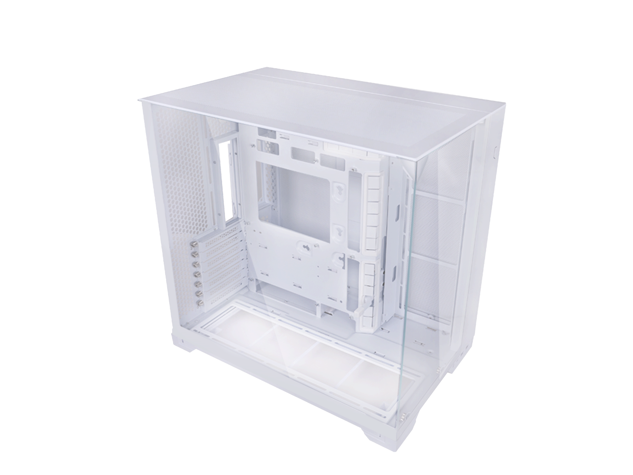 Alt View 4. Lian Li - LIAN LI O11 vision compact white color Aluminum / Steel / Tempered Glass ATX Mid Tower computer Case ----O11VPW - white.