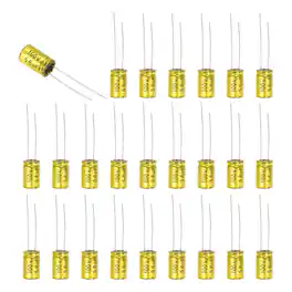 Unique Bargains - 50pcs 5.6uF 100V Non-Polarized Electrolytic Capacitor, 13x8mm Aluminum Audio Freq Divider for DIY Speaker/Car Amp - Gold