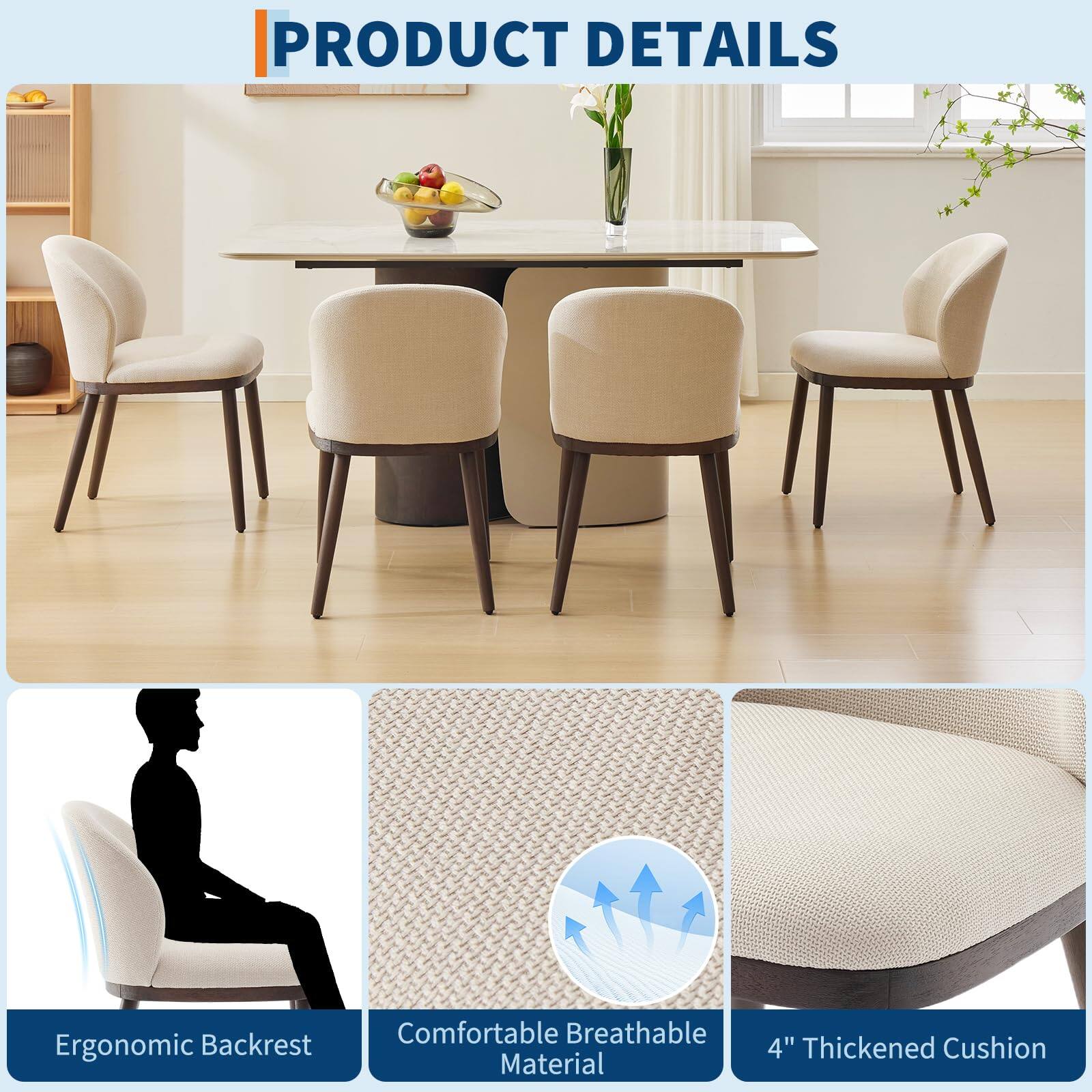 PRODUCT DETAILS

- Ergonomic Backrest
- Comfortable Breathable Material
- 4" Thickened Cushion