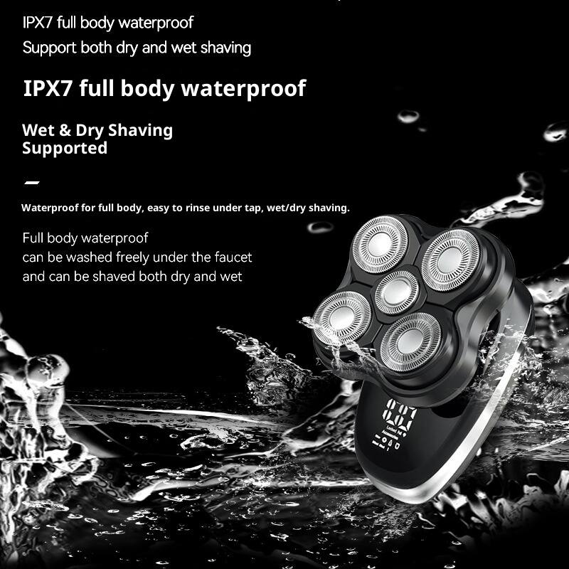 IPX7 full body waterproof  
Support both dry and wet shaving  
IPX7 full body waterproof  
Wet & Dry Shaving Supported  

Waterproof for full body, easy to rinse under tap, wet/dry shaving.  
Full body waterproof can be washed freely under the faucet and can be shaved both dry and wet