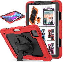 DuraSafe Cases - iPad Air 5th/4th Gen 10.9" 2022/2020 Heavy-Duty Rugged Case with Screen Protector and Kickstand A2316 A2324 A2325 A2072 - Red