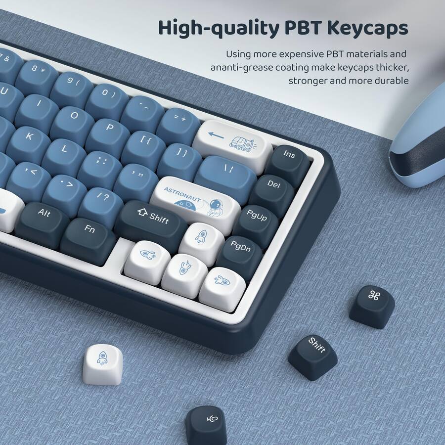 Comfort Essence Apollo Pbt Keycap Set Bluedark Bluewhite Custom Keycaps ...