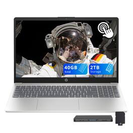 HP - 15.6" FHD Touchcreen Laptop,Intel Ultra 5 125H,40GB DDR5,1TB SSD+1TB Dock Station,Intel Arc Graphics,Win 11 - Silver