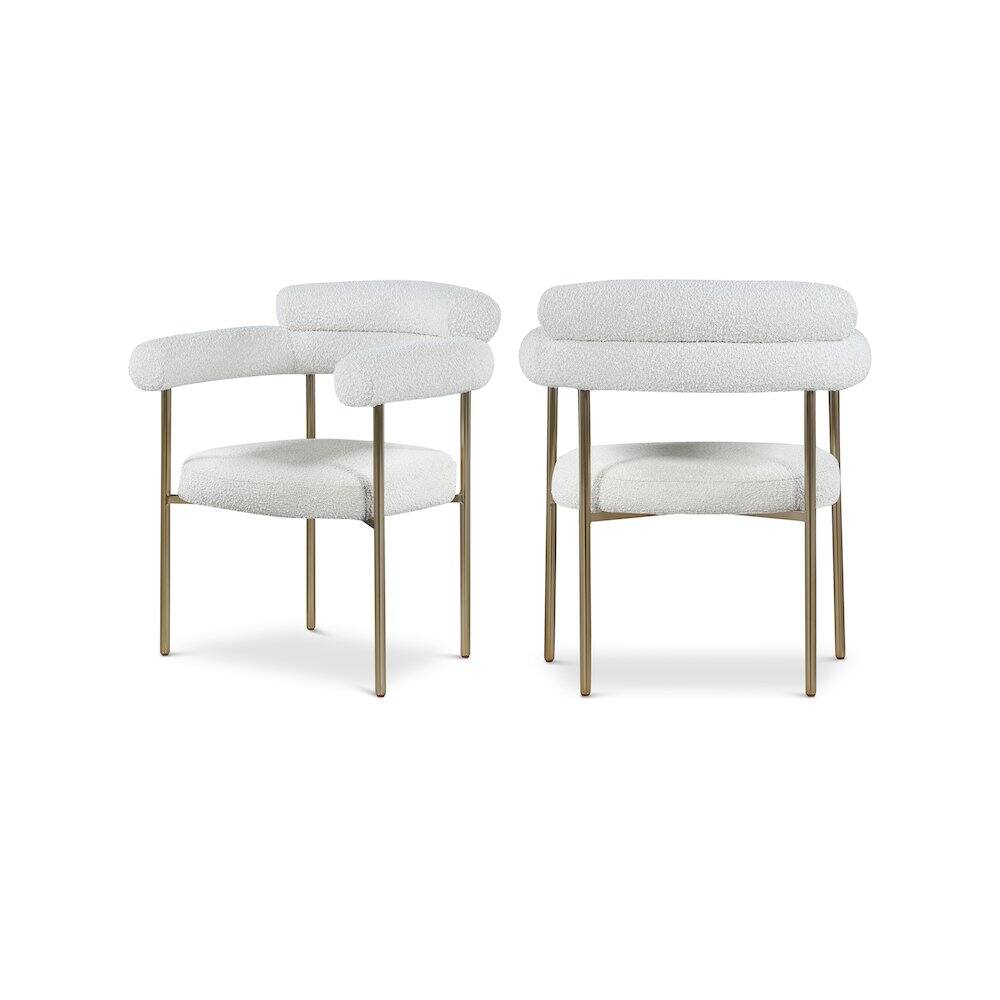 Meridian Furniture - Blake Cream Boucle Fabric Dining Chair, Set of 2 - Beige