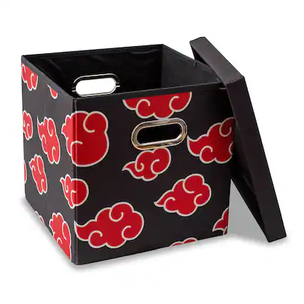 Front. Ukonic - Naruto Shippuden Akatsuki 13-Inch Storage Bin With Lid - Red/Black.