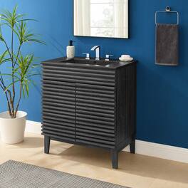 Modway - Render Bathroom Vanity with Black Basin Included - Charcoal Black