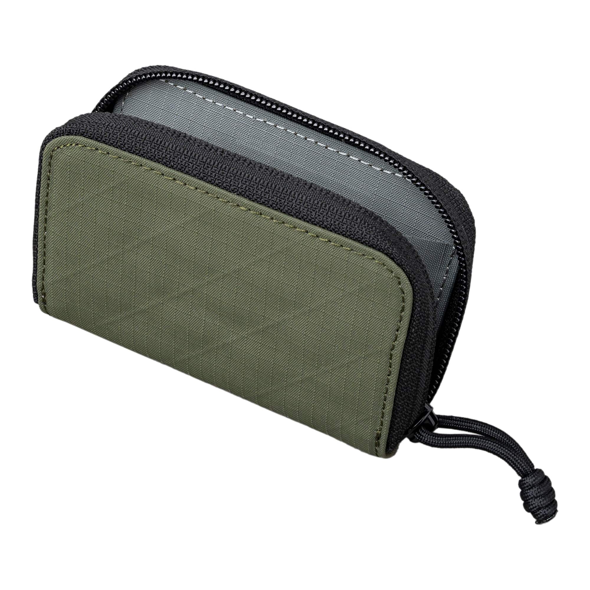 ALPAKA - Zip Coin Wallet with RFID Protection, Water-Resistant Compact Card & Coin Holder,Gift-Ready Box - Green Axogrid 210D